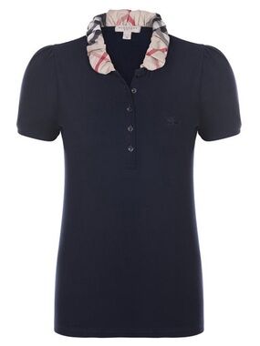 Burberry Brit Navy Blue Novacheck Collar Polo Shirt